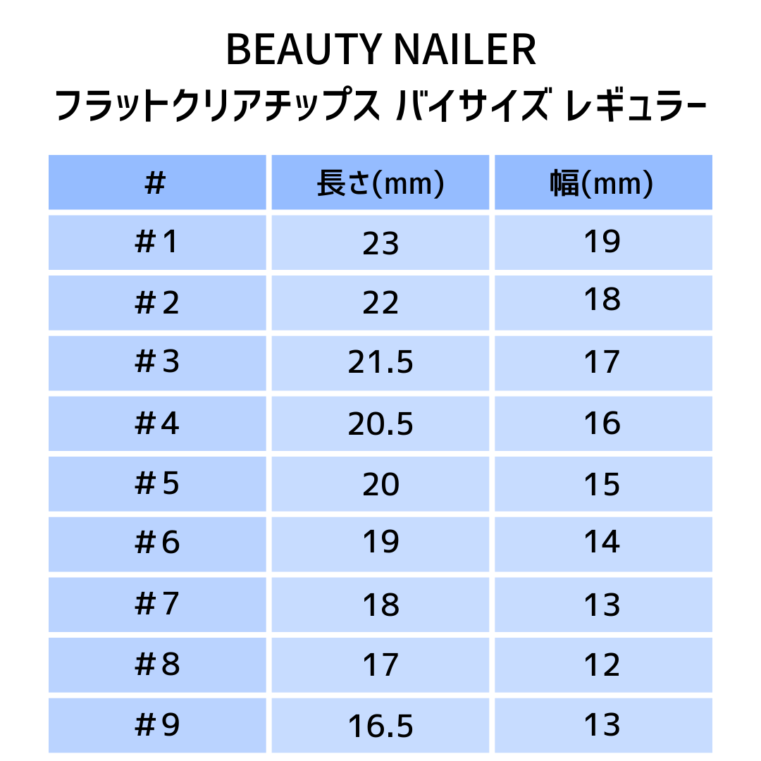 BEAUTY NAILER フラットクリアチップス バイサイズ50P #7 レギュラー